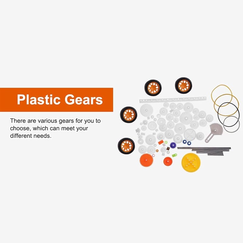 Gernie 78 Pcs Plastic Gear Kit With Pulley Belt Worm Rack For Robot Toy DIY Motor - Image 5